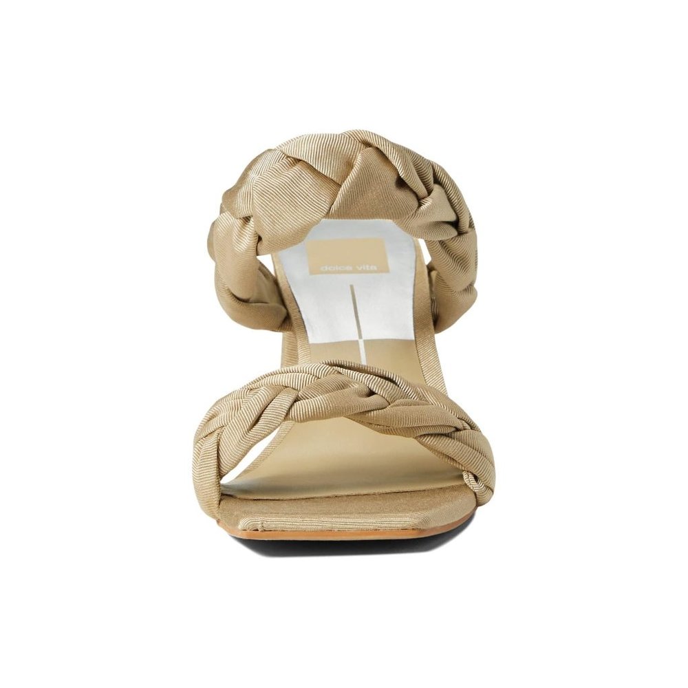 Dolce Vita Sandals Pheby Khaki Silk Braided Heels - Picture 3 of 5